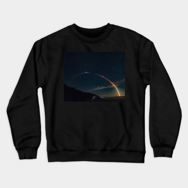 Falcon9/Iridium 7 Stage Separation Crewneck Sweatshirt by Sidetrakn